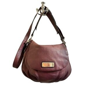 Marc by Marc Jacobs Bag Purple Pebbled Leather Flap Shoulder Bag Crossbody Purse